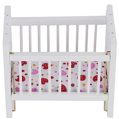 Zerodis 1:12 Puppenhausmöbel Mini -Bett mit Schubbettschiene und Erdbeermustermatratze für das Spielzeughaus für Zerodis 1:12 Puppenhausmöbel Mini -Bett mit Schubbettschiene und Erdbeermustermatratze für das Spielzeughaus für von Zerodis