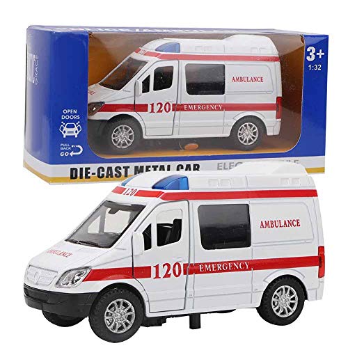 Zerodis 1:32 Mini Simulation Legierung Krankenwagen mit Ton und Licht Modell Spielzeugfahrzeug Sammlung Geschenk für Kinder über 3 Jahre alt(rot) von Zerodis