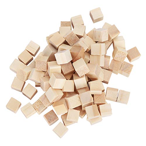 Zerodis 10 Mm Holzblöcke Einfache Großzügige Kiefernrockenwürfel für DIY Craft Early Education Game Cube 100pcs Naturholzfarbe für Kinderpartys von Zerodis