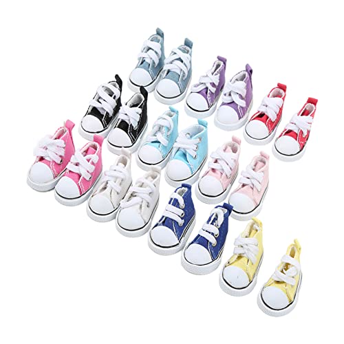 Zerodis 10 Paare 1/6 Puppe Canvas-Schuhe mit Anti-Slip-Design, Modische Puppenschuhe für 1/6 Ballgelenkpuppen, Qualitatives Material, Schwarz/Weiß/Rot/Gelb von Zerodis