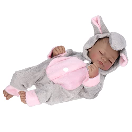Zerodis 10 Zoll Lebensechter Silikon -Babypuppe für Rollenspiele Spielzeug, Schöne Neugeborene - Puppe für Geburtstagsgeschenk (10 Zoll schwarzes Mädchen mit geschlossenen Augen) von Zerodis