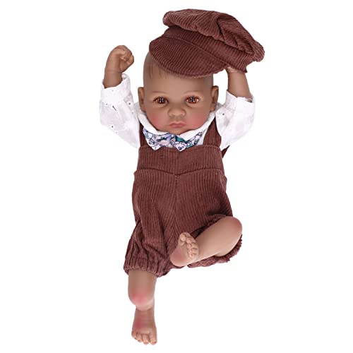 Zerodis 10 Zoll Lebensechter Silikon -Babypuppe für Rollenspiele Spielzeug, Schöne Neugeborene - Puppe für Geburtstagsgeschenk (10 Zoll schwarzes Mädchen mit offenen Augen) von Zerodis