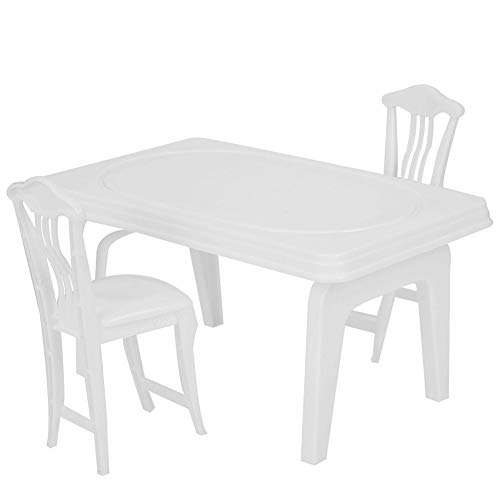 Zerodis 3 Stücke Mädchen Spielhaus Tisch Stuhl Nette Puppen Zubehör Tisch und Stühle für Puppe Miniatur Simulation Möbel Spielset von Zerodis