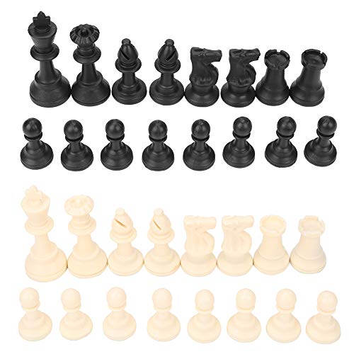 32 Stücke Internationale Schachfiguren Set Kunststoff Ersatz Komplette Schachfiguren Standard Tournament Schachspiel Brettspiel Spielzeug Schachfiguren Schwarz Weiß mit Bottom Lint 32 Stücke Internationale Schachfiguren Set Kunststoff Ersatz Komplette Schachfiguren Standard Tournament Schachspiel Brettspiel Spielzeug Schachfiguren Schwarz Weiß mit Bottom Lint von Zerodis