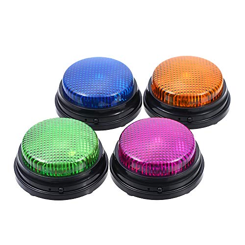 Zerodis 4 Farbsprachaufzeichnungsknöpfe, Batteriebetriebene Aufzeichnende Talk -Tasten mit Hohem Hellem LED -Licht Multifunktional Hundeknöpfe für Katze, Welpen, Haustiertraining Zerodis 4 Farbsprachaufzeichnungsknöpfe, Batteriebetriebene Aufzeichnende Talk -Tasten mit Hohem Hellem LED -Licht Multifunktional Hundeknöpfe für Katze, Welpen, Haustiertraining von Zerodis