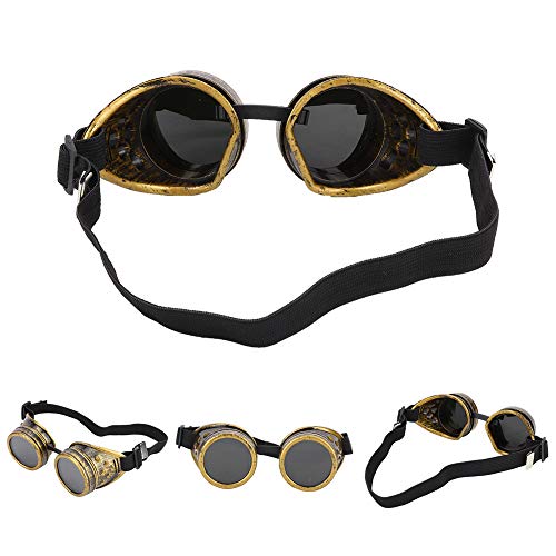 Zerodis ABS Vintage Steampunk -Schutzbrille, Verstellbare Doppelschicht -Sonnenbrille mit Elastischen Kopfgurt und Austauschbare Objektive für Cosplay -Halloween -Party -Kostüme (3) von Zerodis