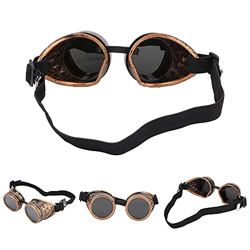 Zerodis ABS Vintage Steampunk -Schutzbrille, Verstellbare Doppelschicht -Sonnenbrille mit Elastischen Kopfgurt und Austauschbare Objektive für Cosplay -Halloween -Party -Kostüme (4) von Zerodis