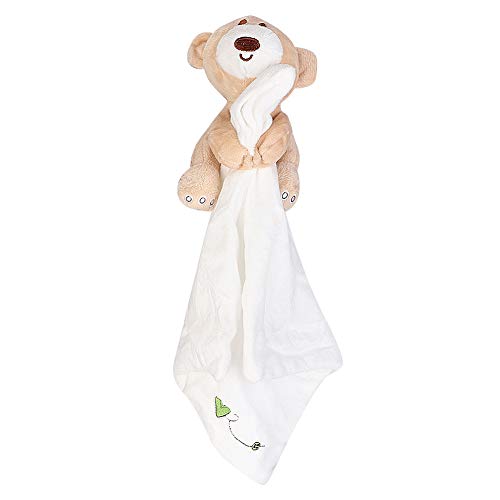 Zerodis Bär beschwichtigen Handtuch Baby Neugeborenen beschwichtigen Handtuch Infant Beruhigung Puppe beruhigende Handtücher Baby Schlaf Spielzeug Baby Bär beruhigende Spielzeug für Kinder(Weiß) von Zerodis