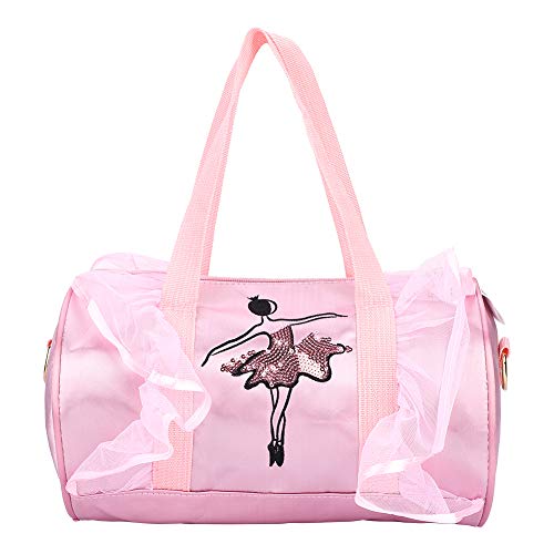 Balletttasche, Mädchentanztasche Handtasche Umhängetasche für Mädchen[28.50 * 17.50 * 17.50cm-Rosa langes Garn] von Zerodis