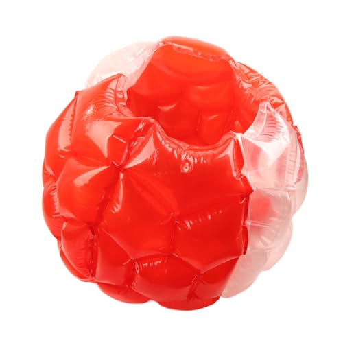 Zerodis Bequemer Aufblasbarer Blasen -Bounce -Ball für Alle Altersgruppen, für Strand und Heimunterhaltung 90x80 cm (Rot Transparent) von Zerodis