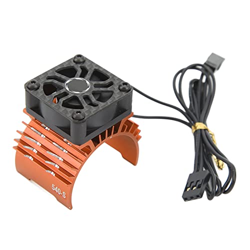 Zerodis Bürstenloser Motorlüfter, RC-Auto-Motorlüfter, Einfache Installation, Demontage, Starker und Langlebiger Einzigartiger Lüfter für 1/8-Autos (Orange) von Zerodis