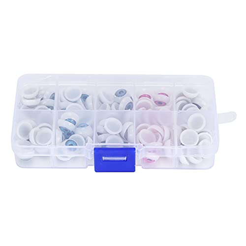 Zerodis Bunte Puppenaugen Halb Runde Plastikaugen für Bärenhandwerk, Geeignet für die Frühkindliche Bildung, 40 für das Nähen von Projekten (12mm100 pro Box) von Zerodis