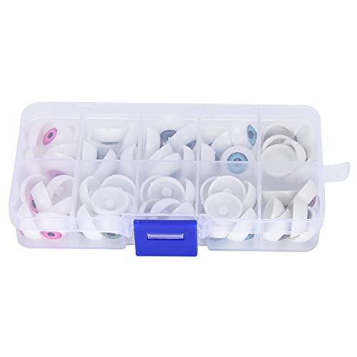 Zerodis Bunte Puppenaugen Halb Runde Plastikaugen für Bärenhandwerk, Geeignet für die Frühkindliche Bildung, 40 für das Nähen von Projekten (16mm60 pro Box) von Zerodis