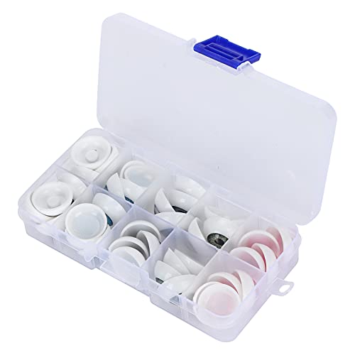 Zerodis Bunte Puppenaugen Halb Runde Plastikaugen für Bärenhandwerk, Geeignet für die Frühkindliche Bildung, 40 für das Nähen von Projekten (20mm40 pro Box) von Zerodis