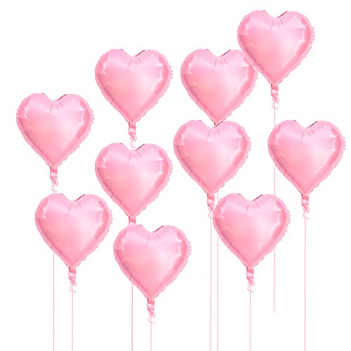 Zerodis Buntes Aluminiumfolienballon 10pcs 18 Zoll Herzballons für Geburtstagsfeierdekoration (#2) von Zerodis