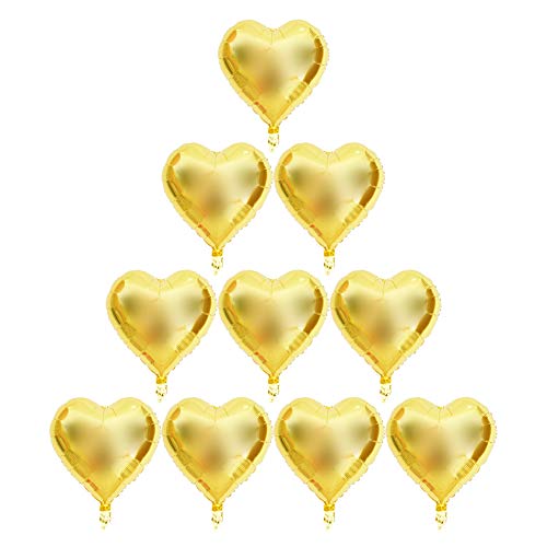 Zerodis Buntes Aluminiumfolienballon 10pcs 18 Zoll Herzballons für Geburtstagsfeierdekoration (#6) von Zerodis