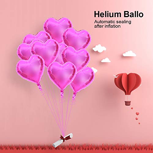 Zerodis Buntes Aluminiumfolienballon 10pcs 18 Zoll Herzballons für Geburtstagsfeierdekoration (#8) von Zerodis