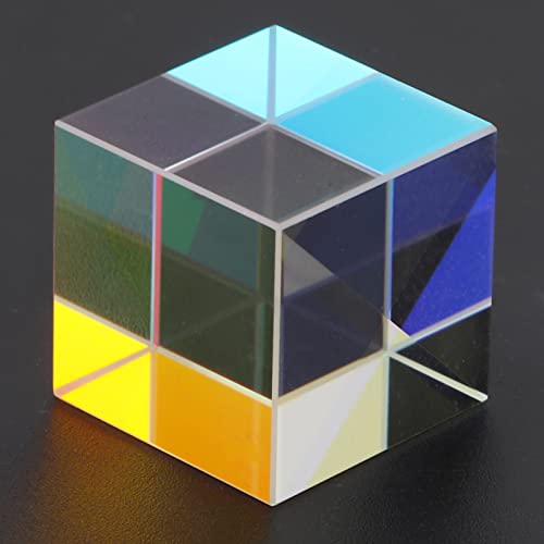 Zerodis CMY Cube, Optisches Glas Prisma Cube Sechside K9 Optical Glass Kombinieren Sie Würfel Prisma Bunte Lehre mit Geschenkbox Sauberes Tuch (2*2*2 cm) von Zerodis