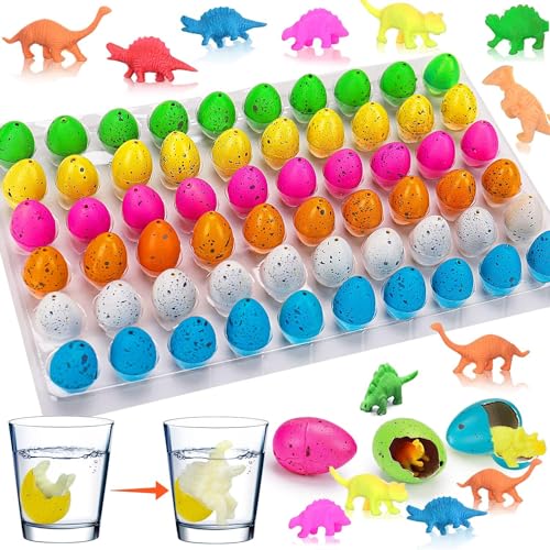 60pcs Dinosaurier Eier Spielzeug Magie Schlüpfen Wachsen Bunte Dino Dragon für Kinder Kinder Party Spiele(#2) von Zerodis