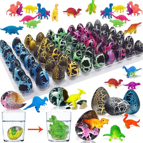 Dinosaurier Eier Spielzeug Magie Schlüpfen Wachsen Bunte Dino Dragon für Kinder Kinder Party Spiele 60pcs(#4) von Zerodis