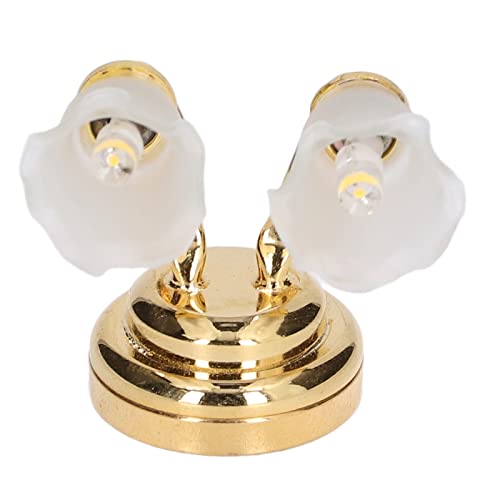 Zerodis Doll House Doppelköpfiges Wandlicht Schönes LED -Lampenmodell mit Leicht zu Bedienender EIN/Aus -Schalter Ideales für Metall/Glasmaterial von Zerodis