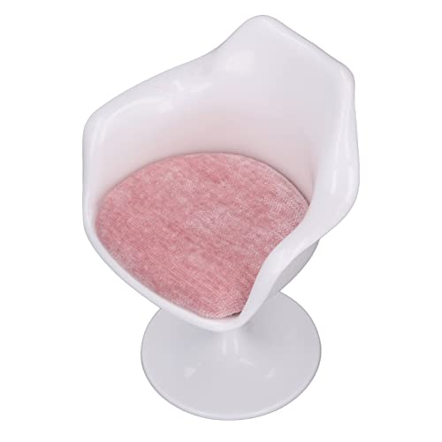 Zerodis Doll House White Pink Rotatable Casual Chair für 1: 6 Puppenhaus, ABS -Material, Ideales für Puppenspieler (Mit Armlehne) von Zerodis