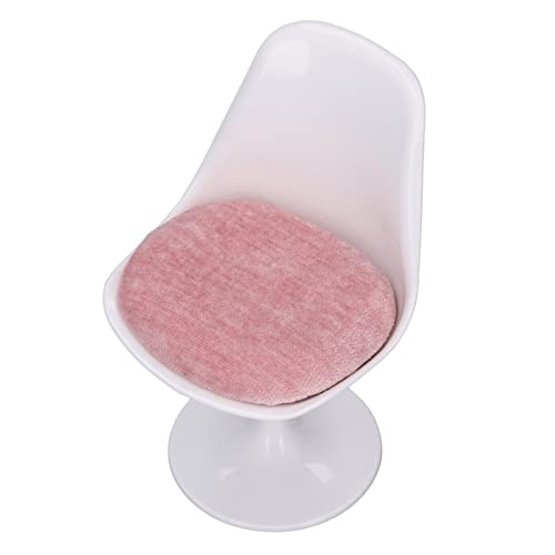 Zerodis Doll House White Pink Rotatable Casual Chair für 1: 6 Puppenhaus, ABS -Material, Ideales für Puppenspieler (Ohne Armlehne) von Zerodis