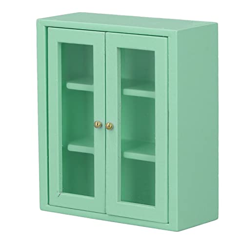 Zerodis Dollhouse Wall Cabinet Süße Handwerksrequisiten für 1:12 Skala Dollhouses Safe Birkenmaterial Ideales für -Sammler und Amateure (Green) von Zerodis