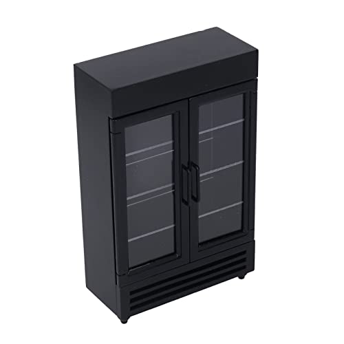 Zerodis Exquisite Holzpuppenhaus Miniatur Kühlschrank Tragbarer Simulation Kühlschrank für 1:12 Puppenhaus -Premium -Material für und Erwachsene Geeignet (Black) von Zerodis