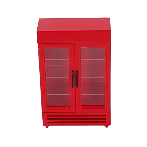 Zerodis Exquisite Holzpuppenhaus Miniatur Kühlschrank Tragbarer Simulation Kühlschrank für 1:12 Puppenhaus -Premium -Material für und Erwachsene Geeignet (Rot) von Zerodis
