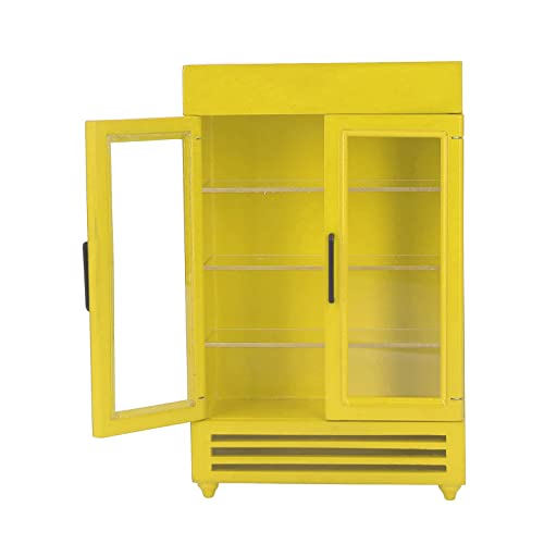 Zerodis Exquisite Holzpuppenhaus Miniatur Kühlschrank Tragbarer Simulation Kühlschrank für 1:12 Puppenhaus -Premium -Material für und Erwachsene Geeignet (Yellow) von Zerodis