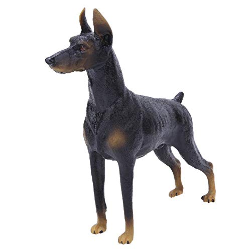 Zerodis Feste Simulation Black Doberman Modell Kunststoff Hund Tier Sammlung Dekoration frühes pädagogisches Spielzeug für Kinder von Zerodis