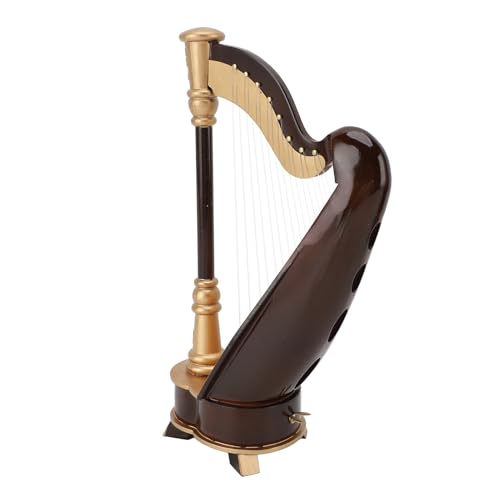 Zerodis Geschenke Miniatur Harp Musical Model Musical Replica Craft Ornament mit Musikkunstsammlung Dekoration für Schreibtisch -Buchhandel Mini Harp Model, 25cm Mini Harp Model von Zerodis