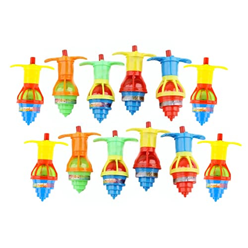 Zerodis Gyroskop, 12 PCs LED Gyroscope Toy Button Trigger -Design Dreht Sich und Emittiert Leichte Gyroskop Leichte Gewicht Kleiner Größe Spinnspielzeug für die Feiertagsfeier von Zerodis