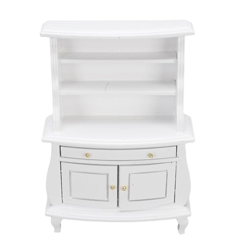 Zerodis Haltbares Holzmaterial 1:12 Miniaturpuppenhauskochenbuch für Wohnkultur und Sammlung (White) von Zerodis
