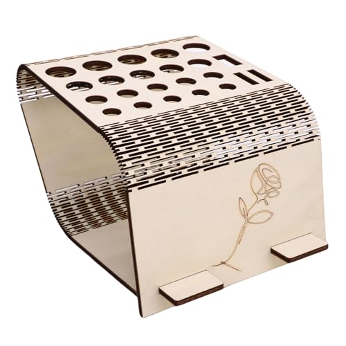 Zerodis Hölzerne Häkelhaken und Scherenorganisator Ständer Supply Organisatoren Stand Desktop Craft Toolhalter mit Telefonständer Mehrere Aufbewahrungsschlitze Leder -Werkzeug -Lagerregal für 4.7 Bis von Zerodis