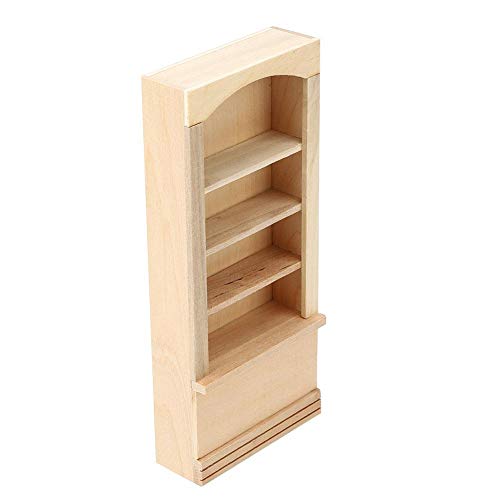 Holz Bücherregal Modell 1:12 Miniatur Puppenmöbel Mini Möbel Modell Spielzeug Dekoration Zubehör für Puppen DIY Puppenhaus Zubehör(Hölzern) von Zerodis