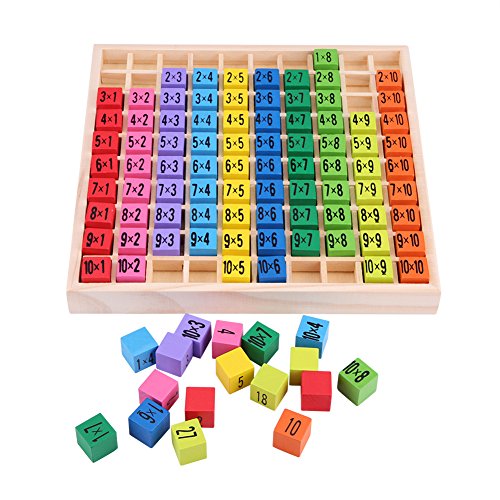 Zerodis Holz Mathematik Spielzeug Einmaleins 10x10 Multiplikationstabelle Pädagogisches Lernspielzeug Früherziehung für Kinder Kleinkinder von Zerodis