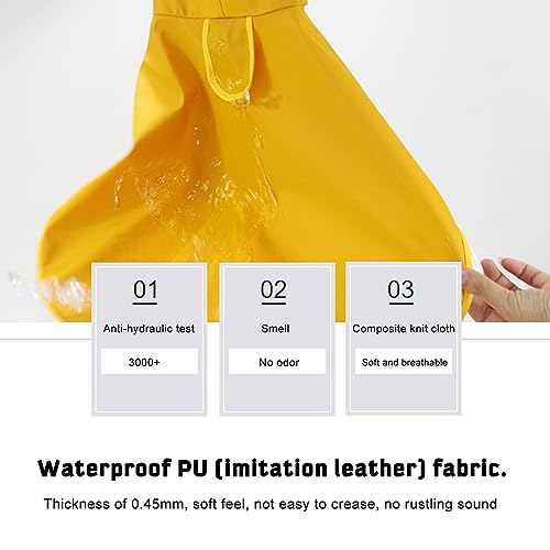 Zerodis Hunde Regenmantel, Hochkragen mit Elastischer Seilschnalle, Versteckte Traktionslochdesign, Bauchschutz, Transparent (XXL) von Zerodis