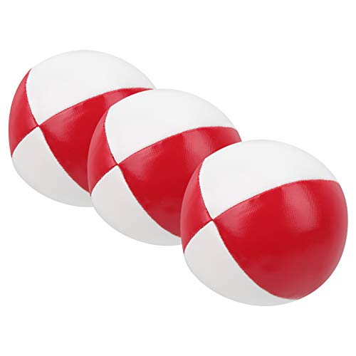 Zerodis Jonglierkugeln mit Tragbaren Übungskugeln Resistente Tränen für die Innere Freizeit, 3PCS Malabar für Alle Qualifikationsstufen (rot und weiß) von Zerodis