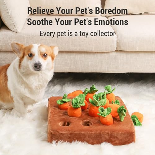 Zerodis Karotten Ziehen Interaktives Plüschhundspielzeug, Verstecken und Suchen Sie eine Lustige Form für Kleine mittel- und Große Hunde und Katzen, Erhöhen Sie die Interaktion mit Dem Futterpuzzle Zerodis Karotten Ziehen Interaktives Plüschhundspielzeug, Verstecken und Suchen Sie eine Lustige Form für Kleine mittel- und Große Hunde und Katzen, Erhöhen Sie die Interaktion mit Dem Futterpuzzle von Zerodis
