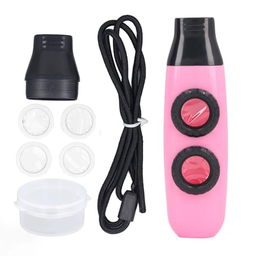 Zerodis Kazoo-Flöte, Verstellbare Flöte mit Zwei Löchern und Umhängeband, Musikalisches Blasinstrument mit Membran, Gitarren, Violinen, Begleitinstrument für Spieldarbietungen (PINK) von Zerodis