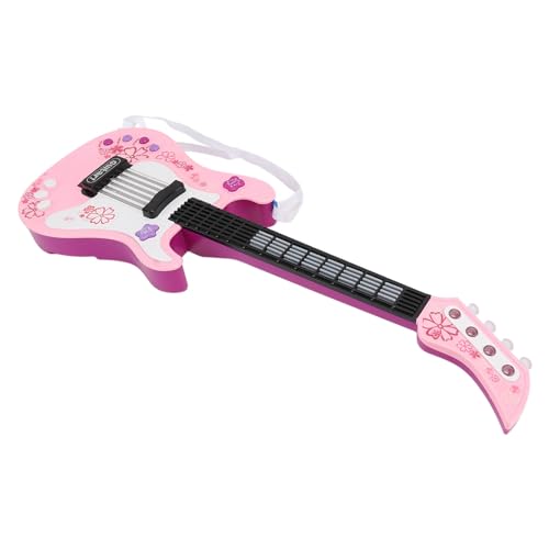 Zerodis Kids Simulation Gitarre mit Interaktiven Lichtern und Klassischem Songmodus für Kreatives Spielen Lustiger, Sicherer Bauchmuskeln Kunststoffmaterial (PINK) von Zerodis