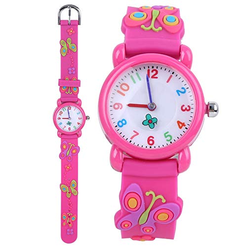 Zerodis Kinder wasserdichte Cartoon-Uhr, Kinder Baby niedlichen Design Armbanduhr pädagogische Lehruhr Spielzeug Geschenk(rot) von Zerodis
