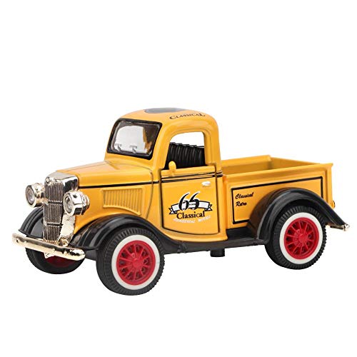 Zerodis Kleintransporter Spielzeug Classic Diecast Car Fahrzeug Spielzeug Pull Back Autos Modell mit Lichtern und Sounds Geschenk für Kinder(Gelb) von Zerodis