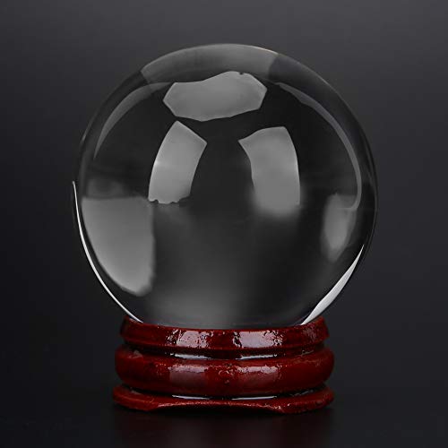 Zerodis Künstliche Quarzkristallkugel Transparente Kugel mit Holzständer für die Heimdekoration Zerodis Künstliche Quarzkristallkugel Transparente Kugel mit Holzständer für die Heimdekoration von Zerodis