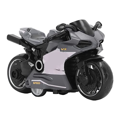 Zerodis Legierung Motorradmodell Hohe Simulation Rücken Sie Motorrad Spielzeug für Kindersammlung Zurück (Grey) von Zerodis