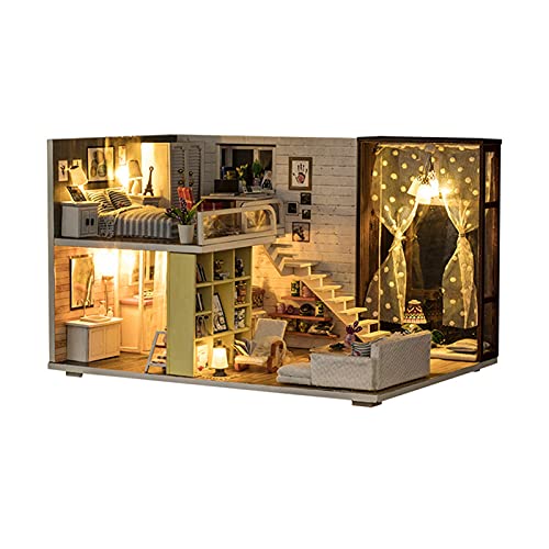 Zerodis Miniaturpuppenhaus Kit Romantische Holzhandwerksspielzeug von Zerodis