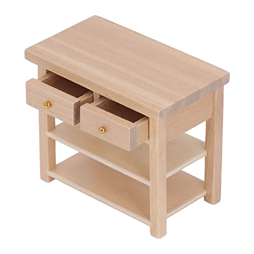 Zerodis Multifunktionales Klassisches Birch Wood Dollhouse -Schrankmodell für 1/12 Mini -Szene und Puppenlebensanträge (Holzfarbe) von Zerodis