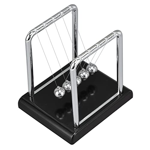 Zerodis Newton's Cradle Balance Balls, Tragbarer Desktop-Metall-Balance-Pendelball, Physik, Wissenschaft, Gadget-Tool für Bürospiele, Desktop-Dekoration(schwarzer Boden) von Zerodis